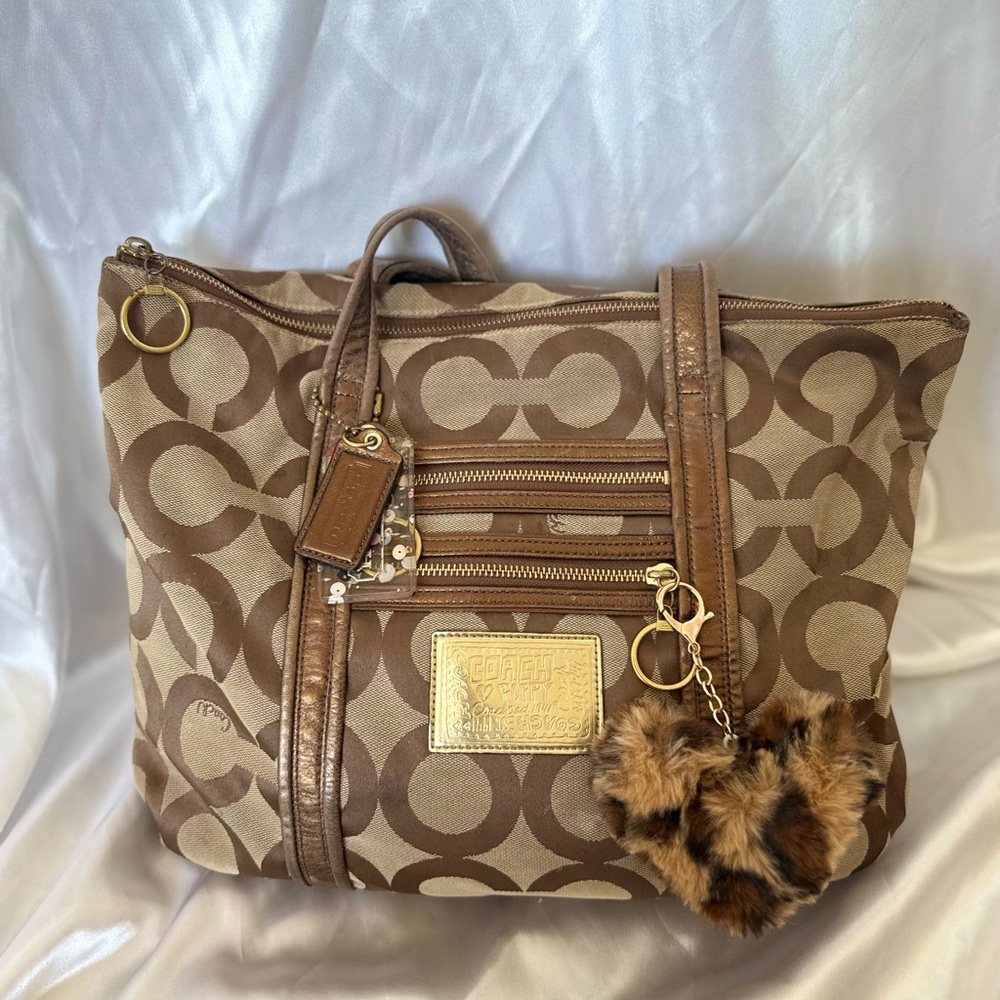 Coach Tan and Brown Signature Tote